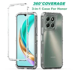 360° Clear Full Body Shockproof Phone Case For Honor X9b X9a X8b X8a X8 X7b X6b X6a X5 Plus X40 PC+Acrylic Anti-scratch Cases