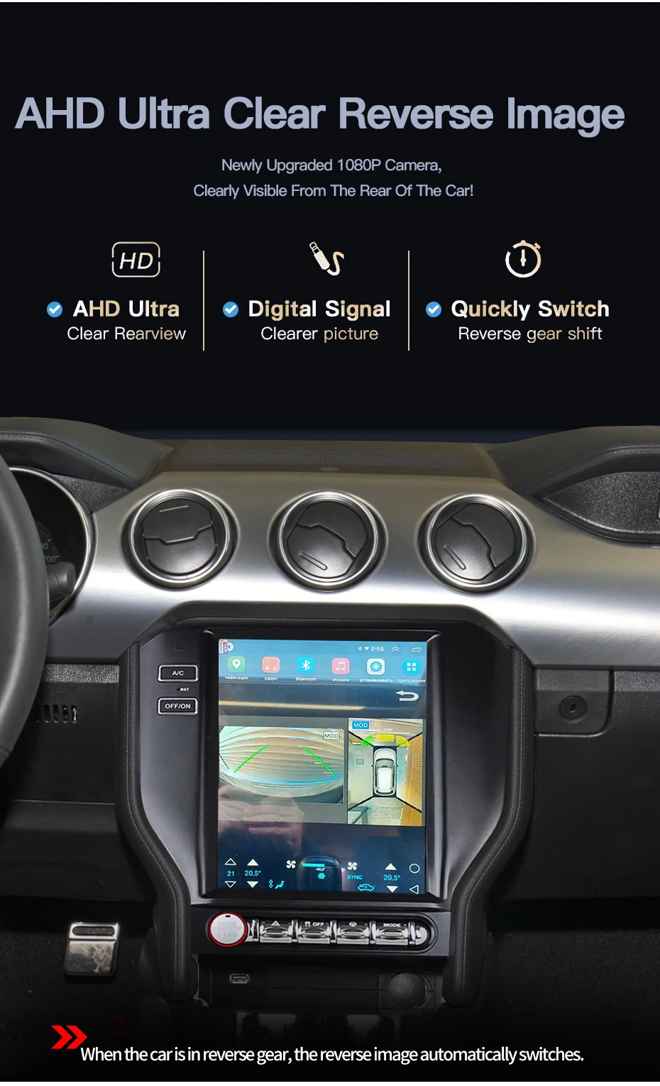 Android 14 Auto Für Ford Mustang 2015-2020 Tesla Bildschirm Auto Radio Stereo Multimedia Player GPS Navigation DSP 4G WIFI Carplay – Detail 12