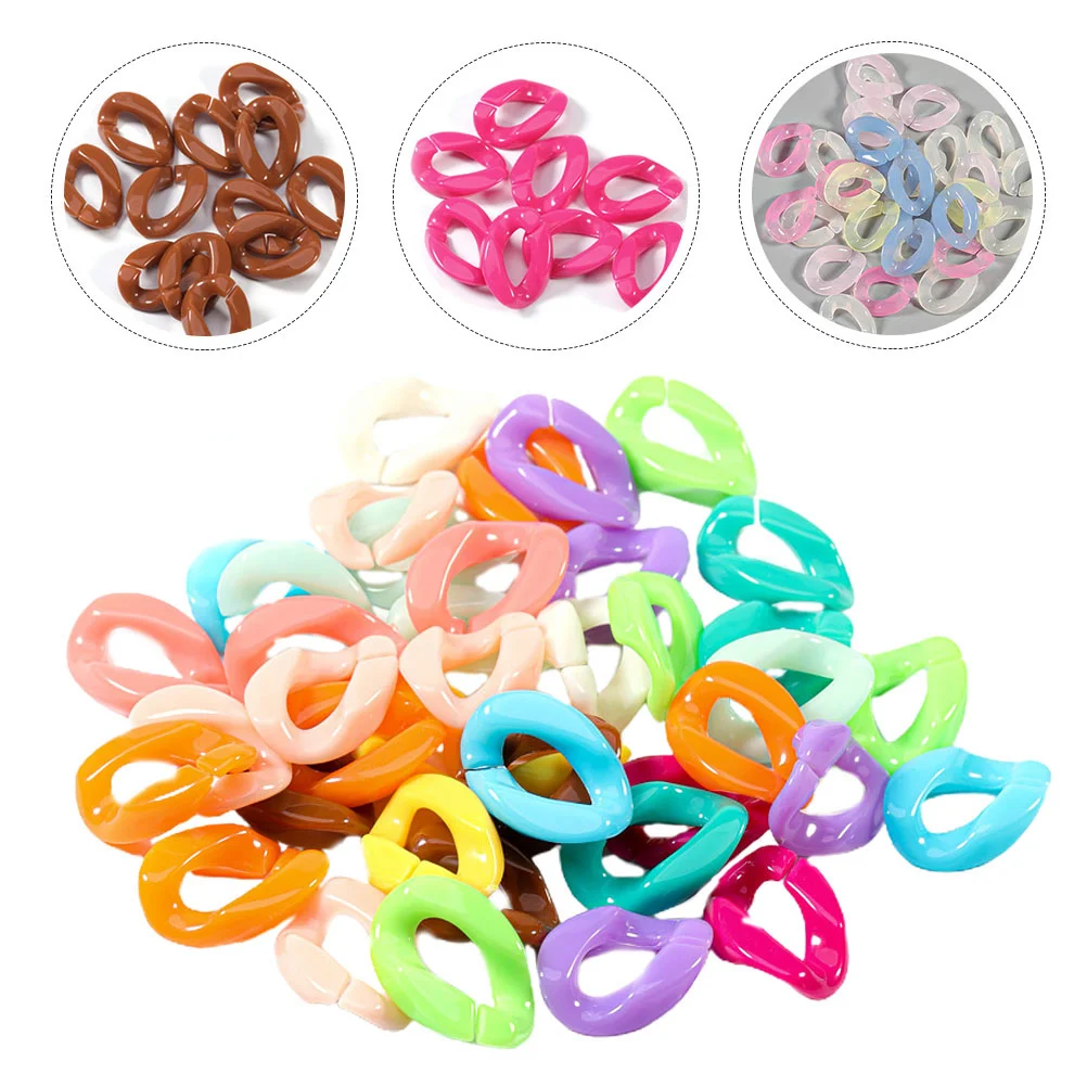 

150pcs Colorful Plastic Hair Clips Chain Links for DIY Jewelry Making Craft Decorative Hook Earrings Bag Chains Gift Kids Adults