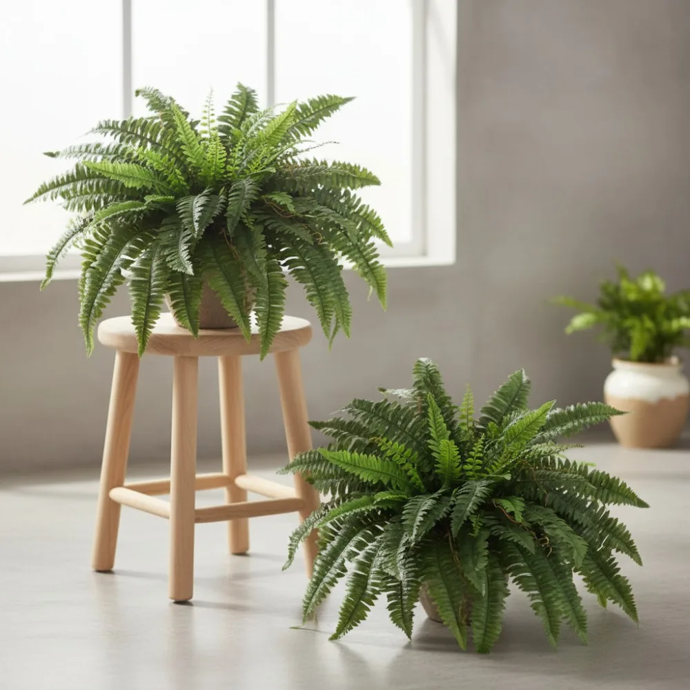 

Большой искусственный папоротник Бостона, набор из 2 штук, реалистичный домашний декор для гостиной и офиса