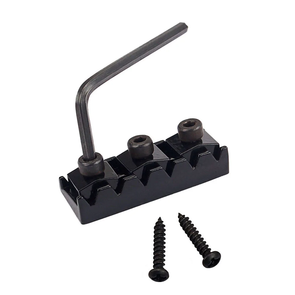 1 قطعة 42 مللي متر سبائك الزنك الغيتار الكهربائي قفل الجوز الأسود سلسلة قفل ضبط الاستقرار دائم استبدال أجزاء ملحق ل #6