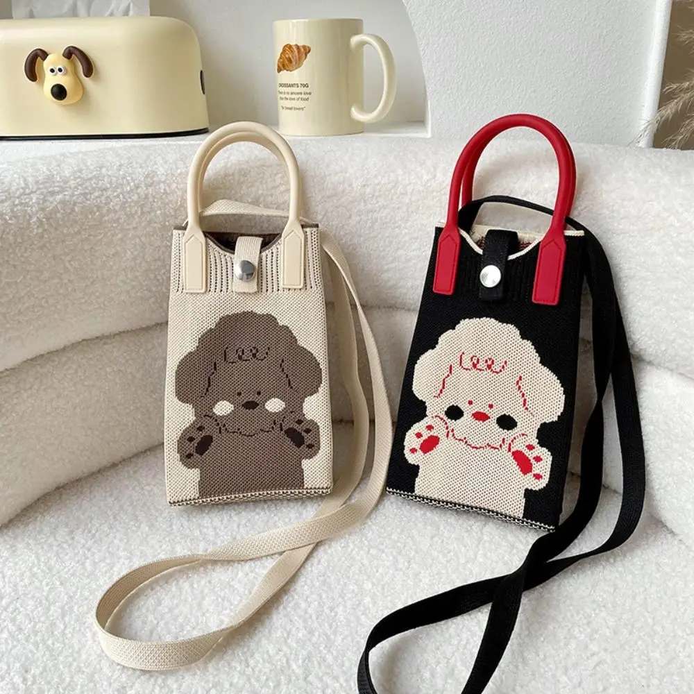 Knitted Mini Mobile Phone Bag Female Korean Version Shoulder Handbag Hand Bag Purses and Handbags