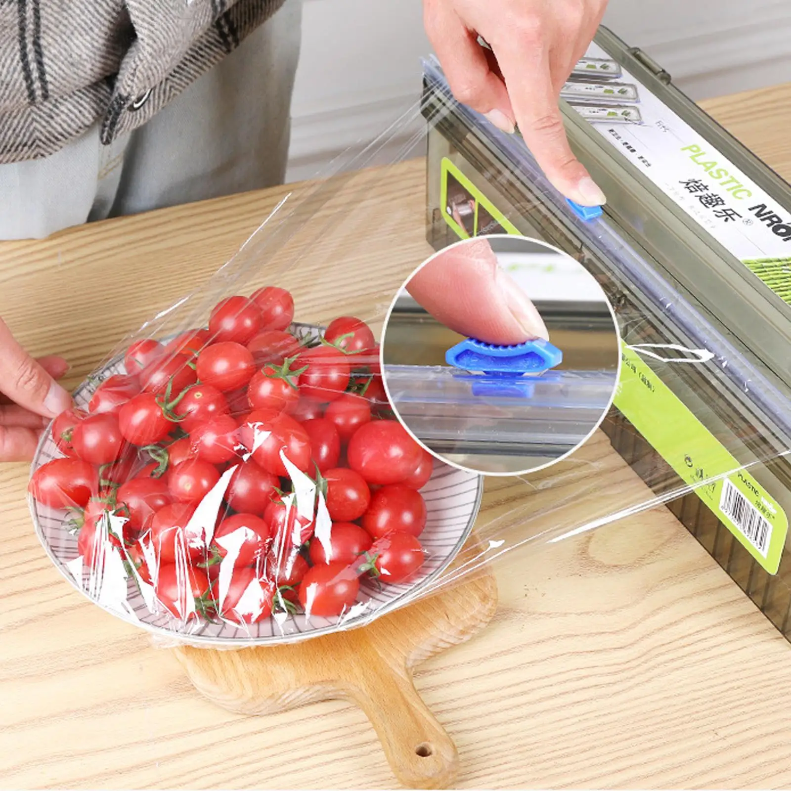 Punch-free Fixing Foil Cling Film Wrap Dispenser With Cutter Storage Box Kitchen Tool Plastic Wrap Sharp Cutter Cookware Tool