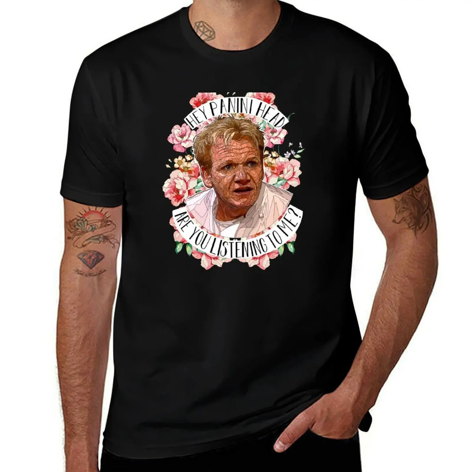 Gordon Ramsey quote panini head T-Shirt Functional Casual Short Sleeve Tee T-Shirt