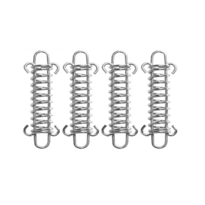 ISURE MARINE 4Pcs Stainless Steel Tent Spring Buckle Heavy Duty Tent Rope Fixed Buckle Tensioner For Outdoor Hiking Camping