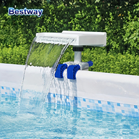 Bestway 58619 LED Waterfall for Above Ground Pools 8 Color Patterns with LED LightsNo Battery Above Ground Pool Accessory (witho