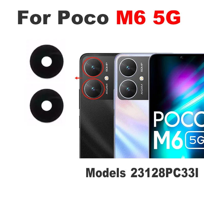 For Xiaomi Poco M6 PRO Back Camera Lens Glass Rear Cover With Glue Adhesive Replacement 4G 5G