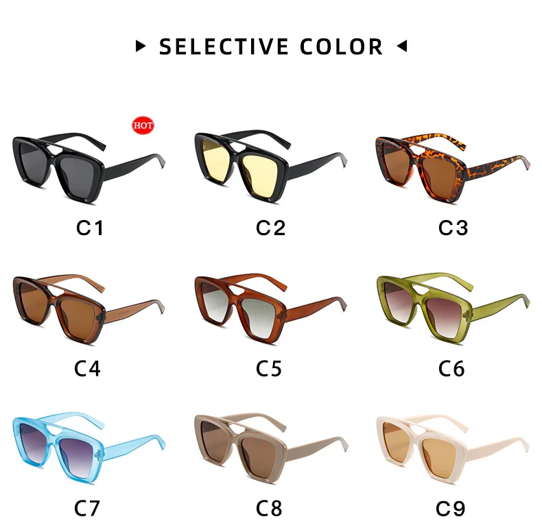 Neue Vintage Quadratische Sonnenbrille für Damen und Herren Marken-Rechteck-Sonnenbrille Ovale Brillen für Männer und Frauen – Detail 8