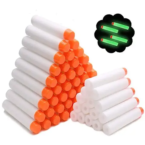 Nerf N Strike Elite 2.0 Glow At The Dark Bullets 팩용 100개 리필 다트 - White Pistola De Airsoft