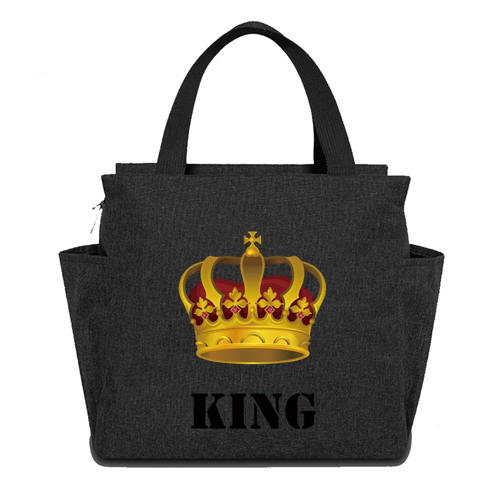 Crossbody Lunch Bags for Men Women Kids High Capacity Food Tote Bags BIG Capacity Lunch Bag  Printing King Series