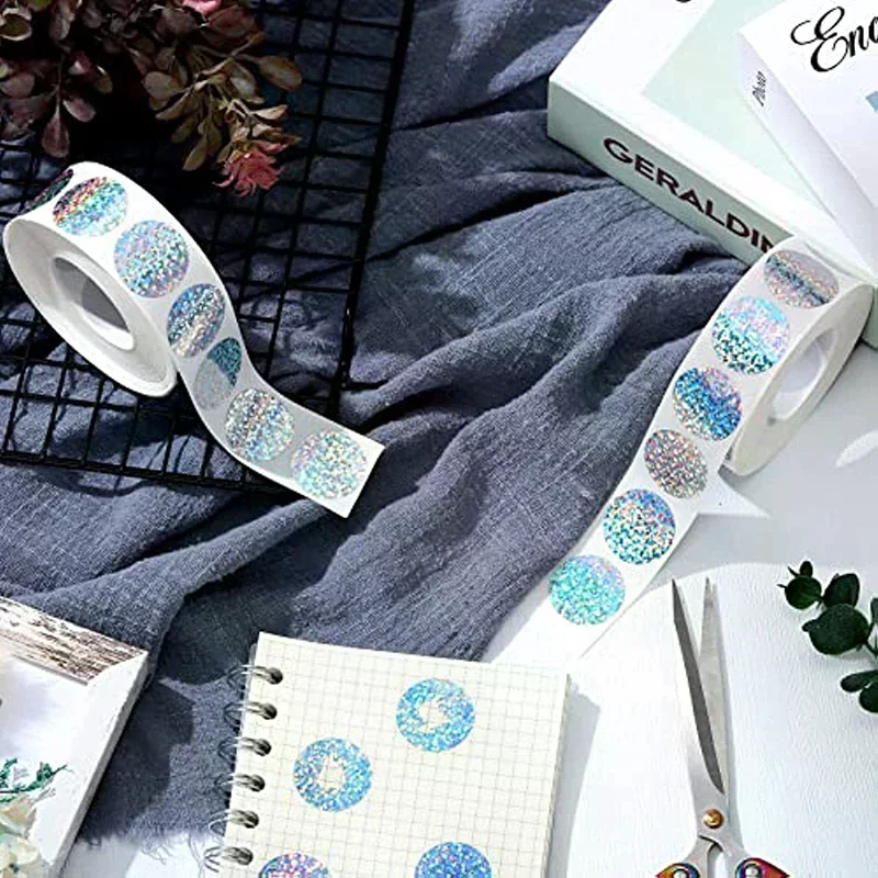 300Pcs/Roll 2.5CM Round Laser Scratch Off Stickers Surprise Labels Secret Code Cover Sticker Activity Card Self-Adhesive Sticker