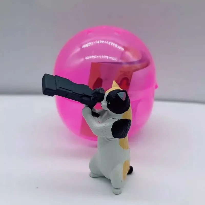 Yell 일본 가샤폰 캡슐 토이 피규어, 귀여운 동물 고양이 촬영 장면 액션 피규어, 애니메이션 미니어처 모델 인형 선물