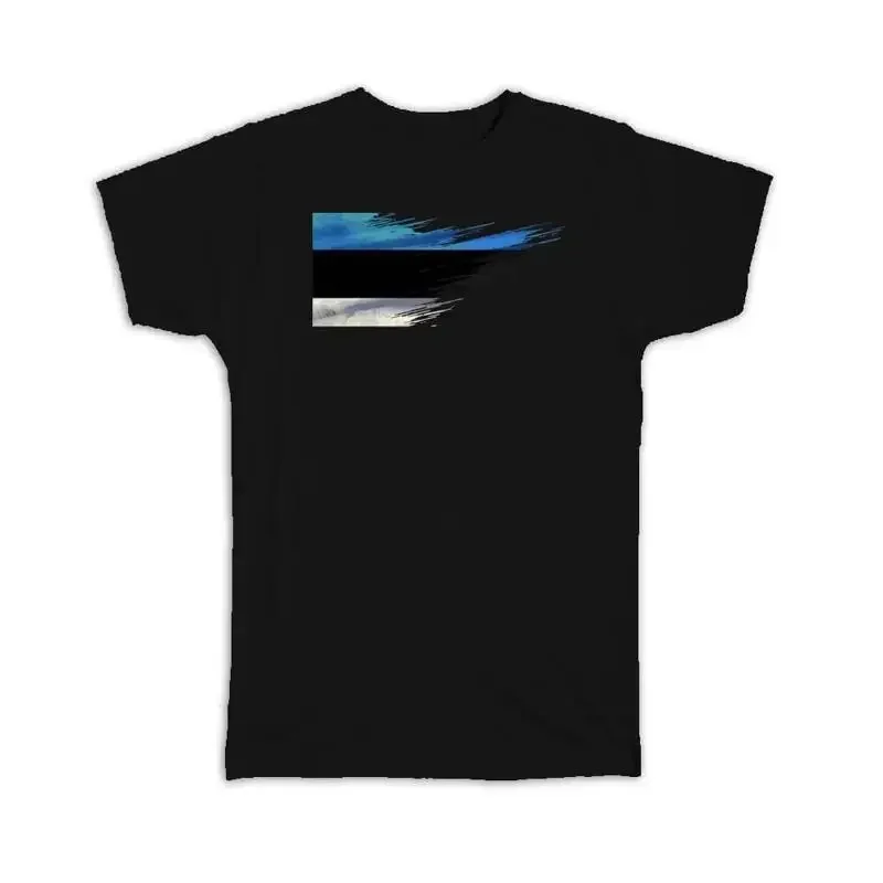 Estonia Flag Modern Country Expat T shirt