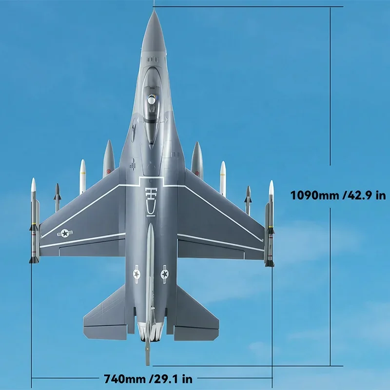 FMS Hobby Model Plane RC Jet Airplane Fighter EDF F16 Fighting Falcon Brushless 40A ESC EPO 6-CH 64mm 14.8V 9G Servo PNP Outdoor