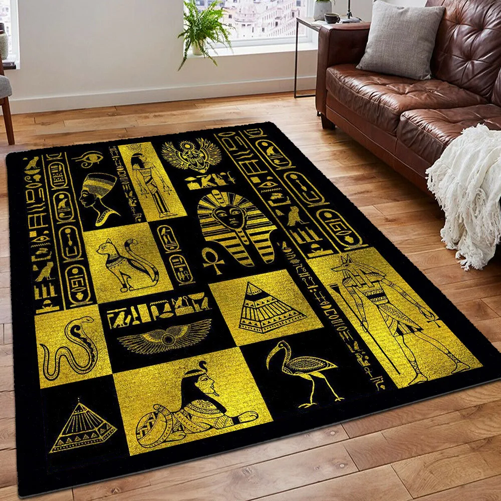 

Egyptian Gods Royal Lover Newfashion Area Rug Gift 3D Printed Room Mat Floor Anti-slip Large Carpet Home Decoration Style-1