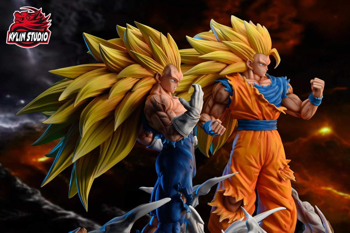 1/6 1/4 Gk Kylin Dragon Ball Z Vegeta Bejita Son Goku Kakarotto Super Saiyan 3 Anime Action Figure Statue Model Ornament Toys