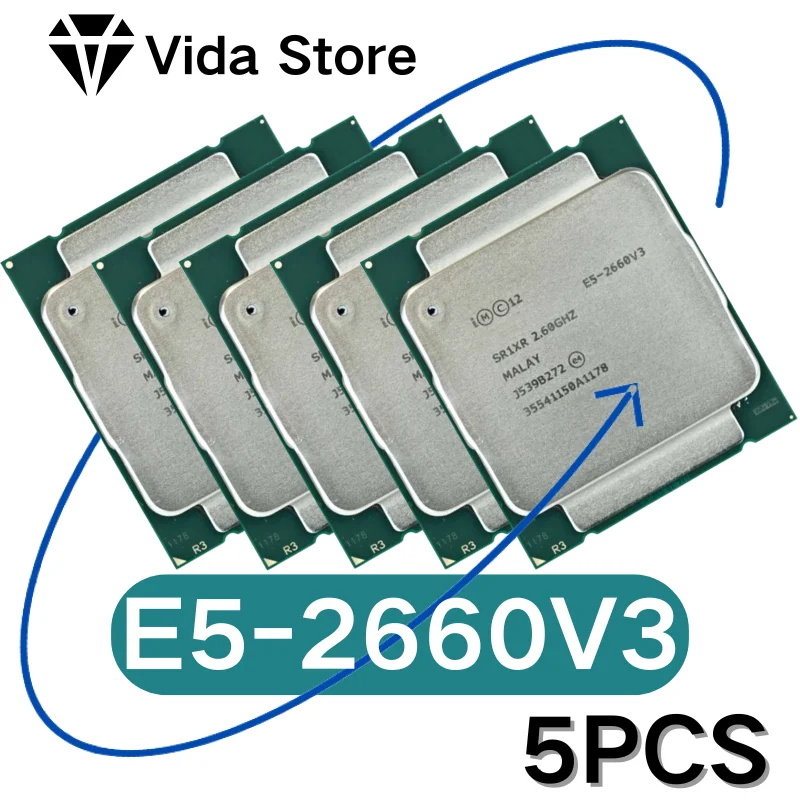 

5 шт. Xeon E5 2660 V3 E5 2660V3 E5-2660 V3 E5-2660V3 2,6 ГГц 3,3 ГГц 10 ядер 105 Вт LGA 2011-3