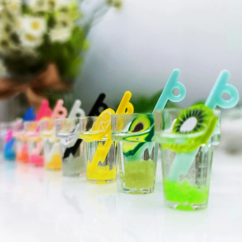 

6 Pcs Simulated Mini Drinks Plastic House Kitchen Accessory Decorative Miniature Beverage Model Fake Food Ornament