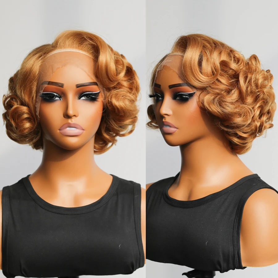 

10-дюймовый короткий кудрявый синтетический парик без клея, 13x5 HD Lace Front, с объемными локонами Egg Curls, минималистичный дизайн, для женщин, на каждый день, в стиле 1920-х годов