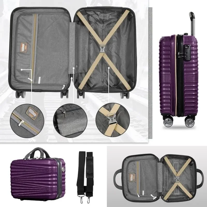 Luggage 5 Piece Sets Hard Shell Luggage Set Expandable Carry on Luggage Suitcase with Spinner Wheels Durable Lightweight Travel