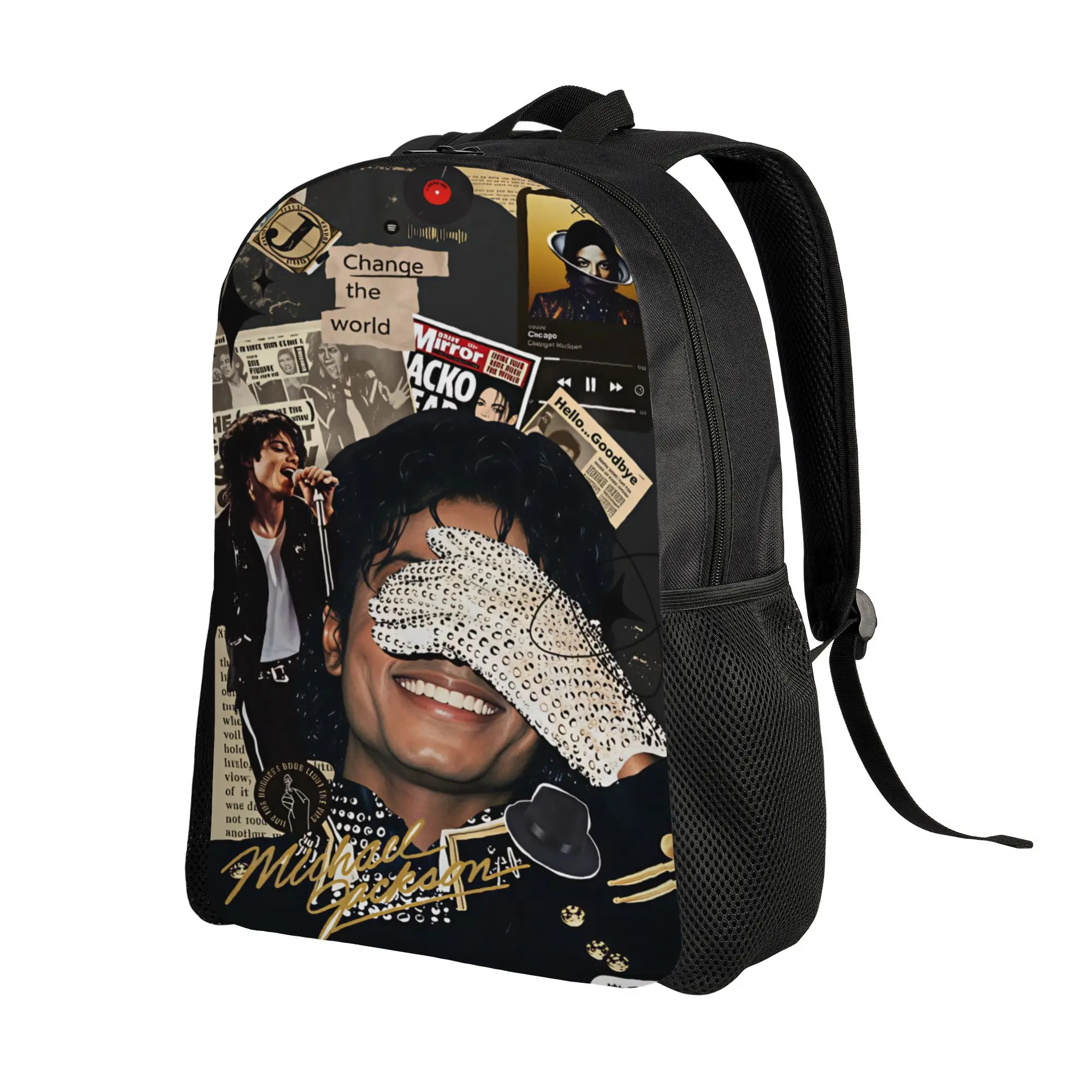 Michael Jackson Backpack  Sport Backpacks Unisex Design Print High School Bags Fun Rucksack