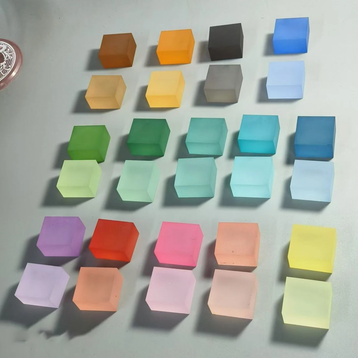 Colorful Acrylic Frosted Cube Display Block Stand For Jewelry,Perfume,Photography Props Decoration Base,Toy Display Shelf