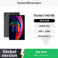 Teclast T40HD Tablet 10.4'' 2000x1200 FHD+ Display 8+8GB RAM 128GB ROM UNISOC T606 Octa Core Android 13 OS Widevine L1 Tablet 4G