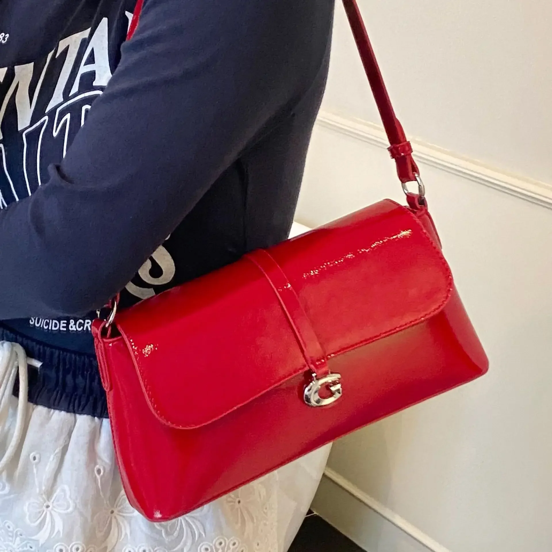 

2025 New! Simple Textured Versatile Shoulder Bag for Women - High - End Fashion Commuter Bag, Niche Underarm Design