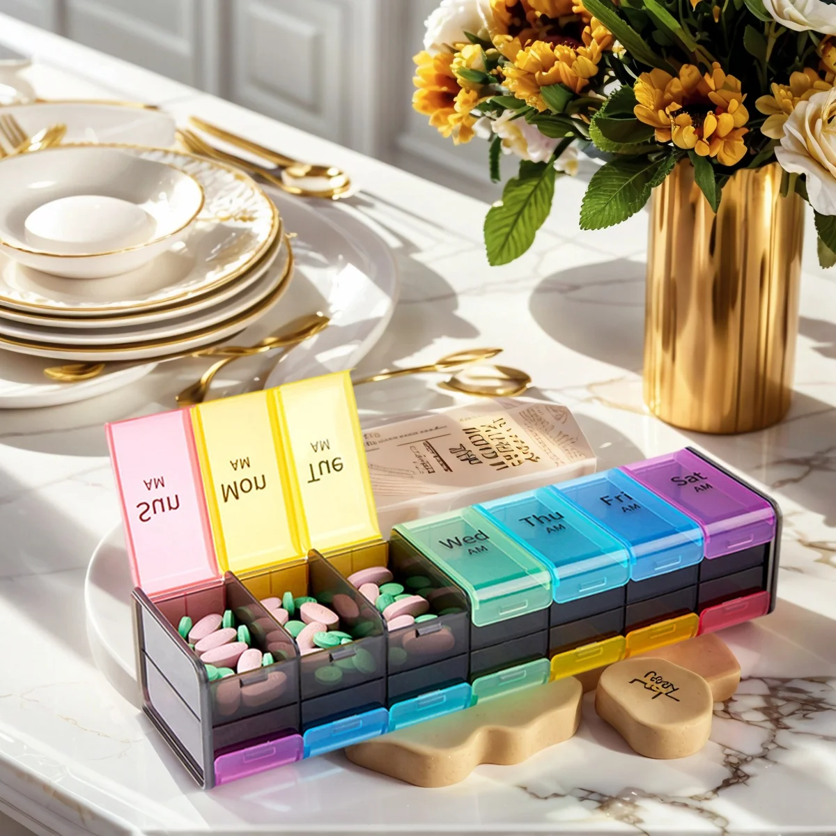 

Негабаритный менеджер таблеток Еженедельный менеджер таблеток Большое отделение Большая коробка для таблеток