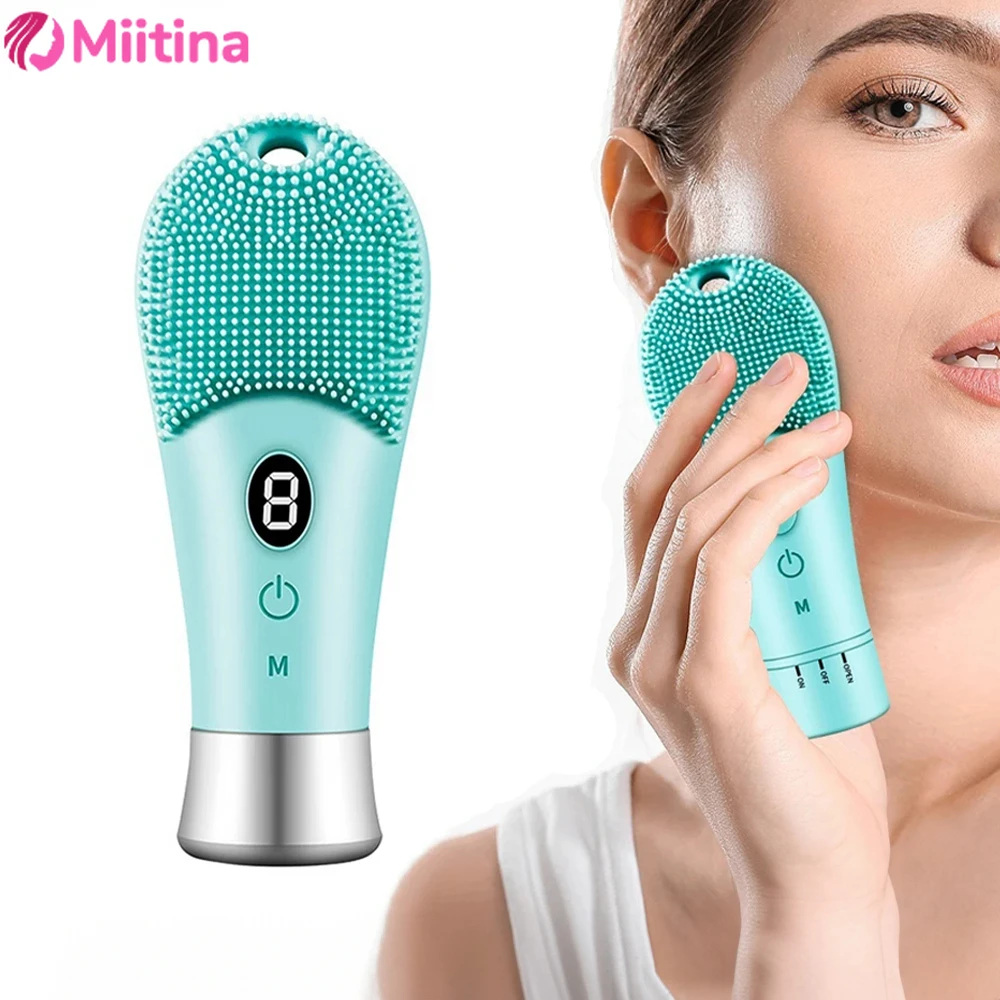 

Electric Face Cleanser Brush 9 Gear Sonic Facial Cleansing Brush Waterproof Electric Ultrasonic Face Deep Cleaning Brush Care