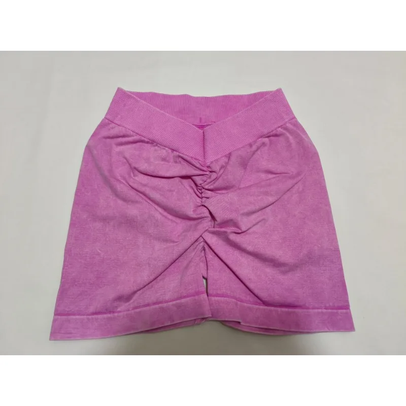 Nahtlose V-Taille Shorts Frauen Frosted Wasser Waschen Shorts Dehnbare Hohe Taille Workout Laufen Sexy Hüfte Heben Yoga Shorts