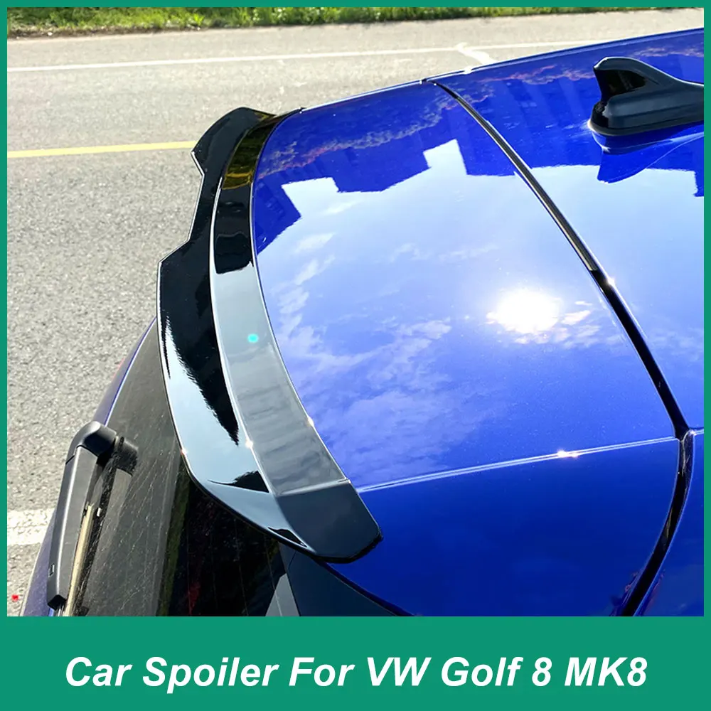 

For Volkswagen High 8 Golf 8 MK8 Rear Trunk Lid Spoiler Fixed Wind Wing Exterior Trim Retrofit ABS Plastic For Auto Parts Black