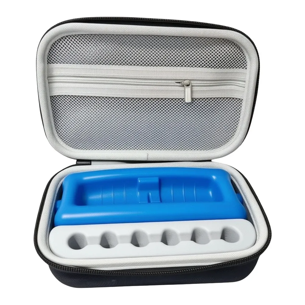 Portable Insulin Cooler for 10ml For Vials with 6 Slots and Ice Pack EVA Travel Storage Case Black 20x12x6.5cm