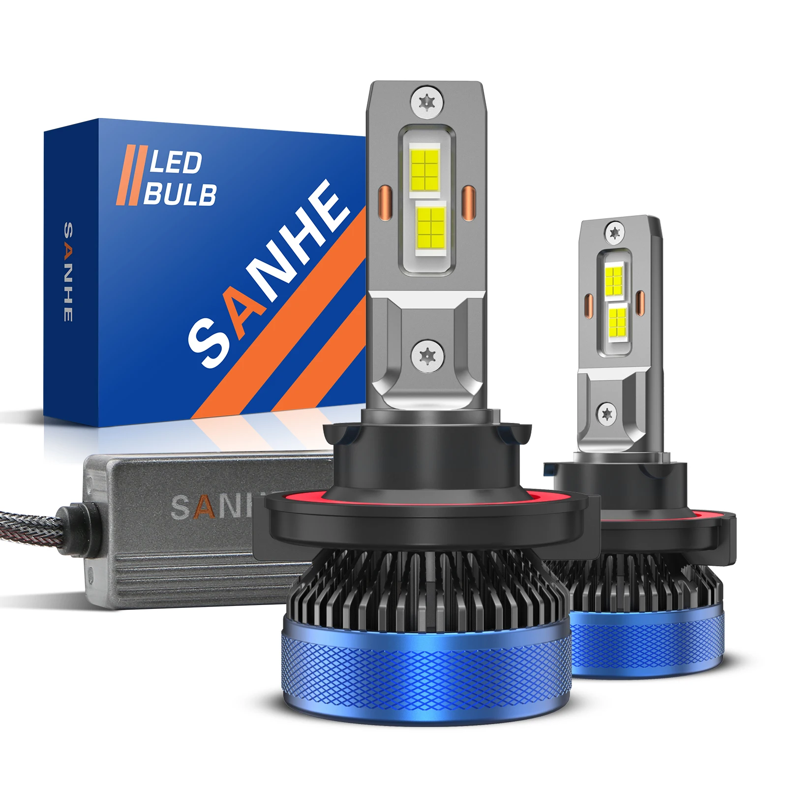 SANHE H13/9008 LED Headlight Bulbs High and Low Beam 140W 40000LM High Power Super Bright 6500K Cool White,Quick Installation