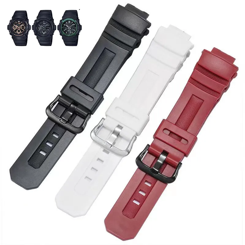 

Waterproof watch strap for Casio G-Shock AW-591/590/5230/282B AWG-M100/M101G-7700/7710 Wristwatch Accessories Silicone Watchband