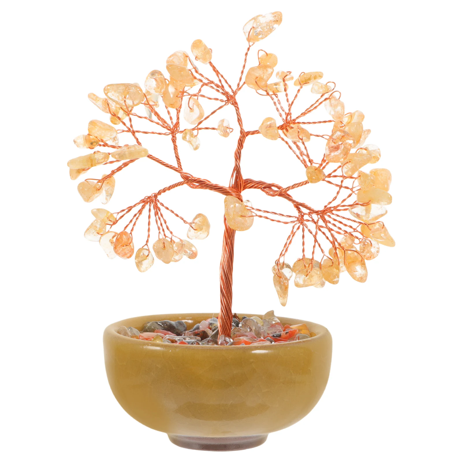 

Crystal Tree Home Decor Mini Stone Ornament Natural Crystal Chakra Handmade Crafts Prosperity Bonsai Desk Vase
