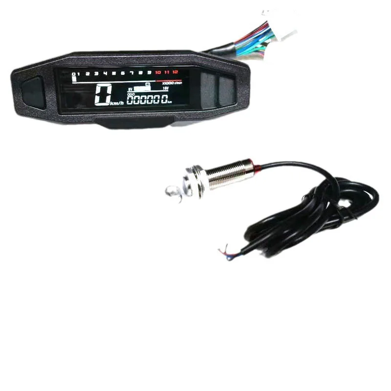 Universal Mini VA LCD Speedometer Tachometer Fuel Gauge for Motorbike