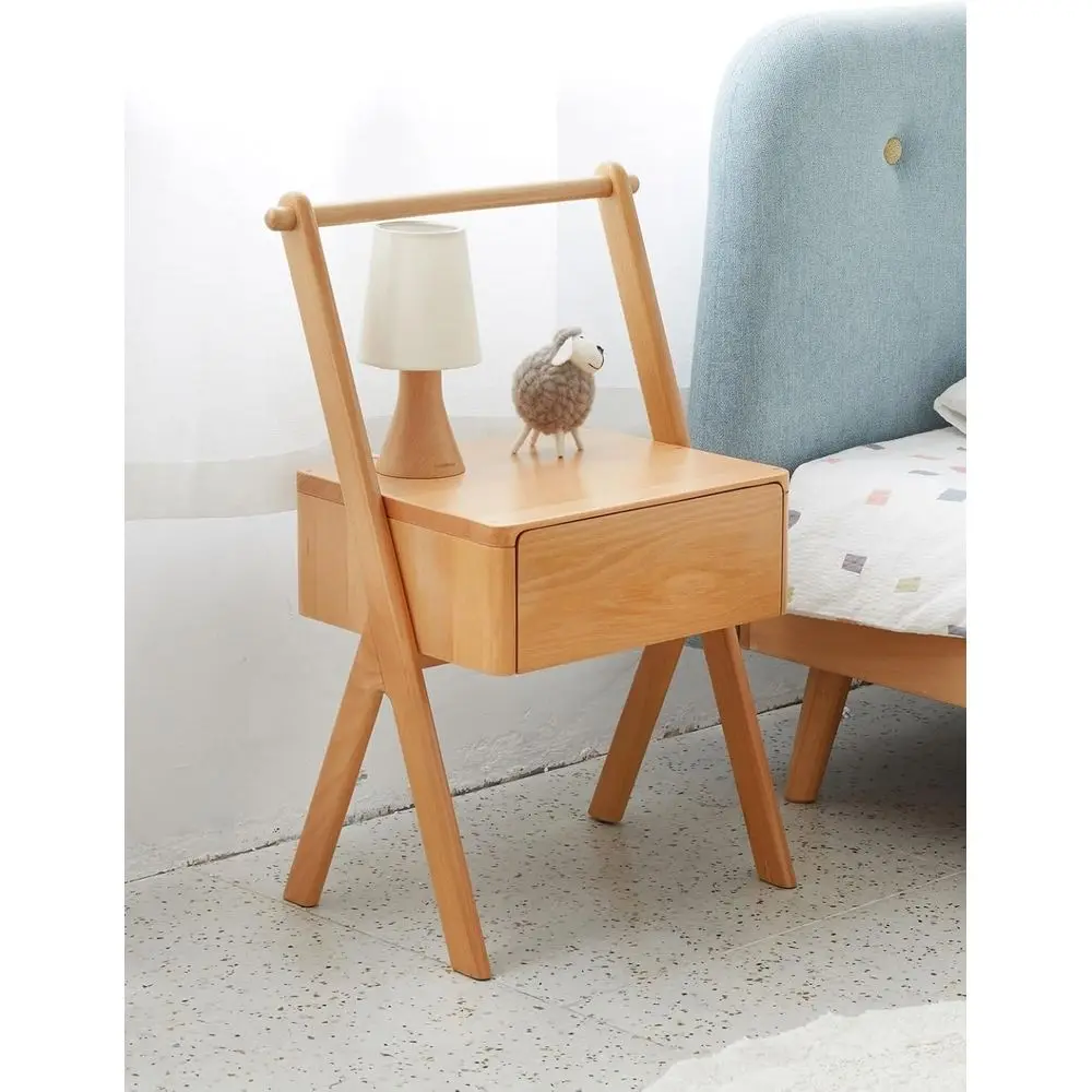 북유럽 스타일 원목 어린이 침실용 수납형 협탁