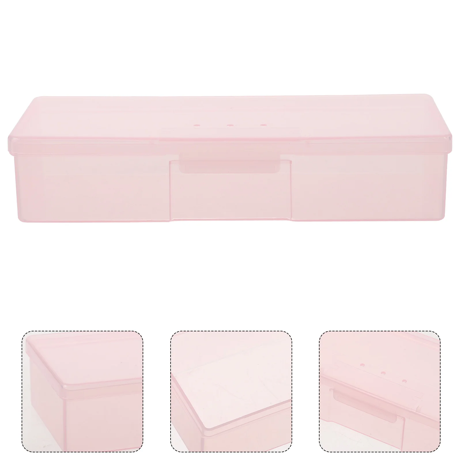 

Pink Transparent Tool Multifunctional Storage Organizer For Art Brushes Files Accessories Large Capacity Plastic Supplies