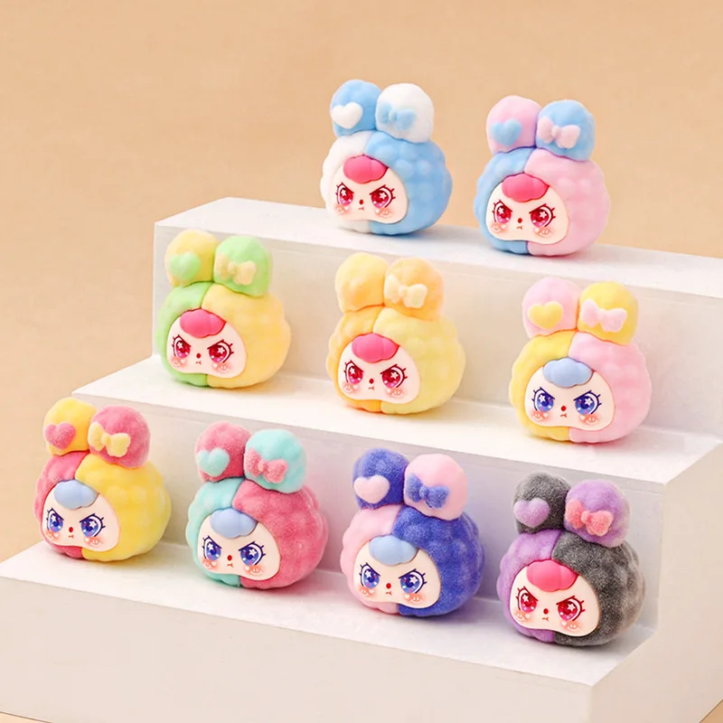 

Выщипанная цветная блокированная детская трехлетняя кукла-кролик, милая зернистая кукла, настольное украшение с усовершенствованной сенсовой небольшой рынок, слепая сумка