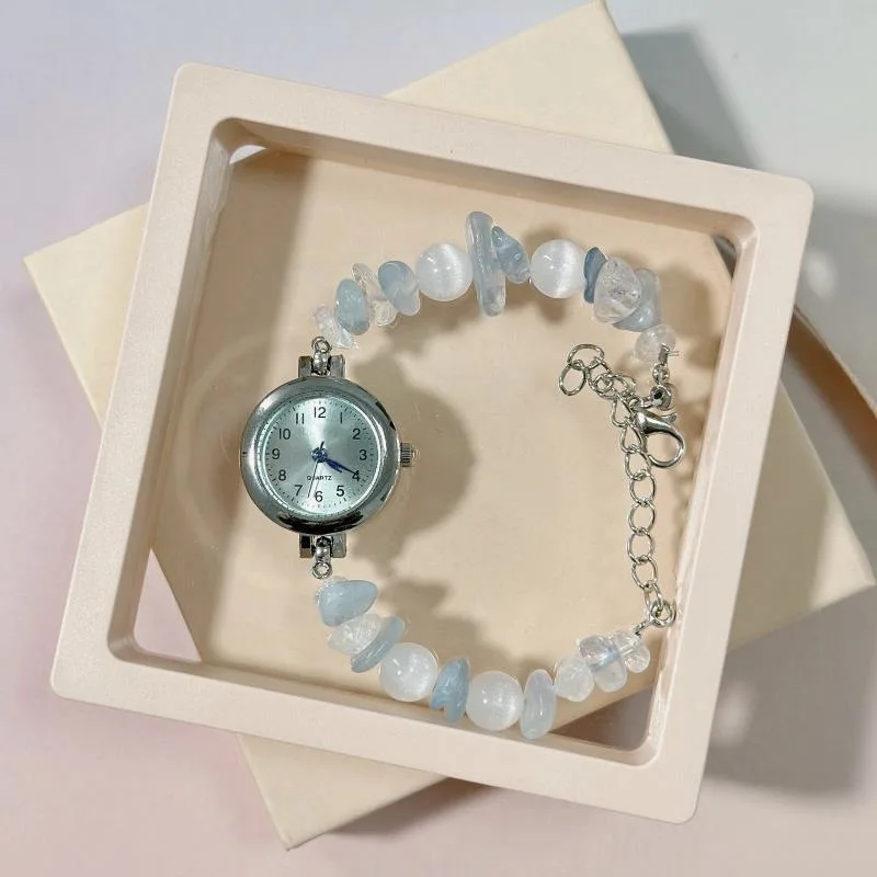 Women's Adjustable Gemstone Beaded Quartz Watch