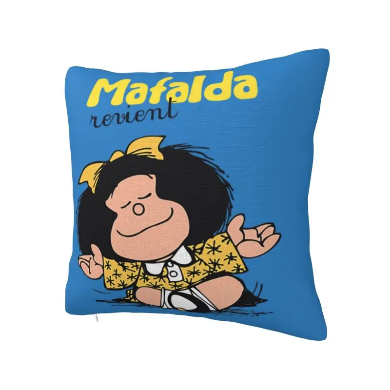 Quino Comic Cartoon Mafalda Throw Pillow Covers Decoration 3D Print Sofa Cushion Cover Polyester Soft Pillowslip Dakimakura