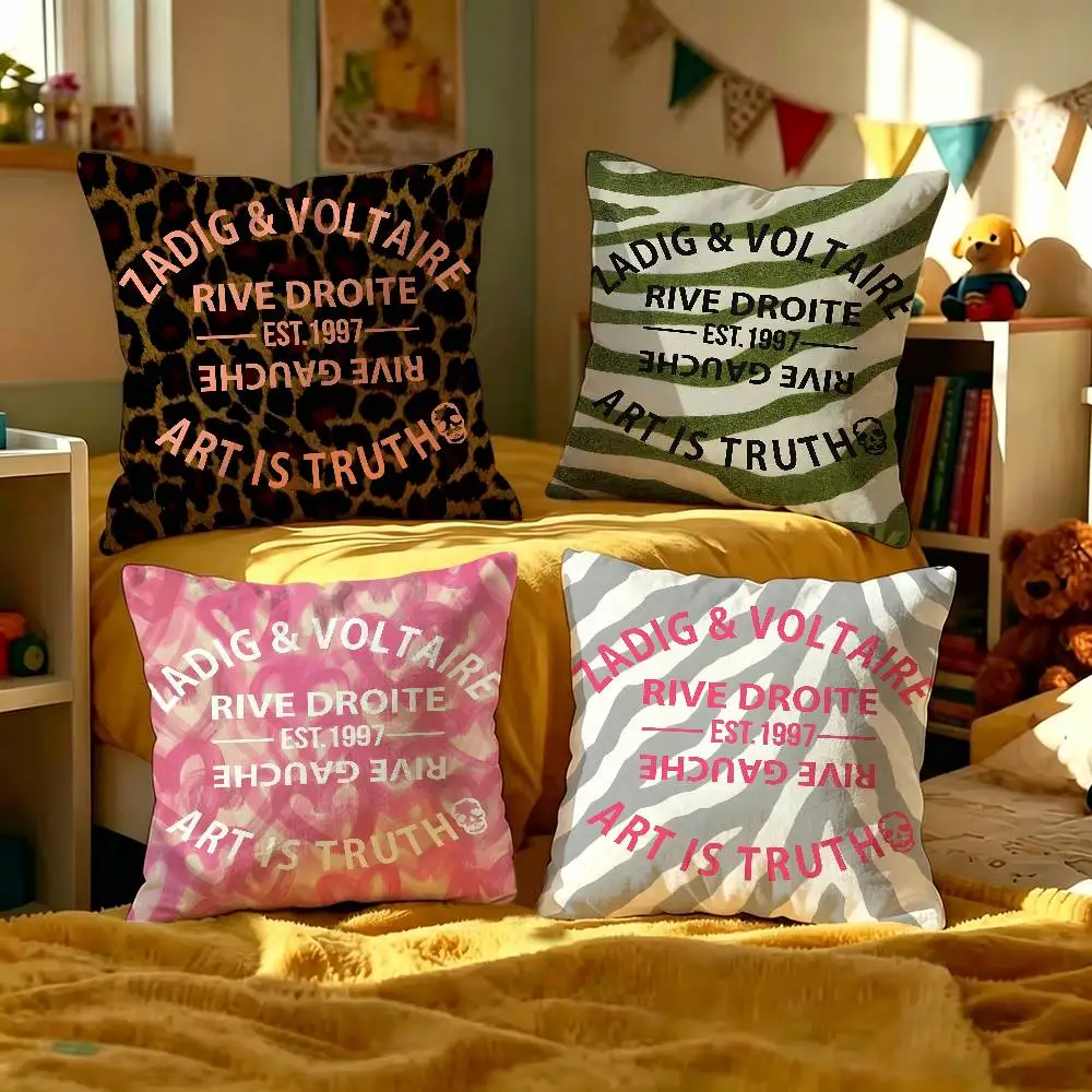 Coussins décoratifs personnalisés avec image et texte de la marque Z-ZADIG &VOLTAIRES, cadeaux pour la maison, 45x45cm