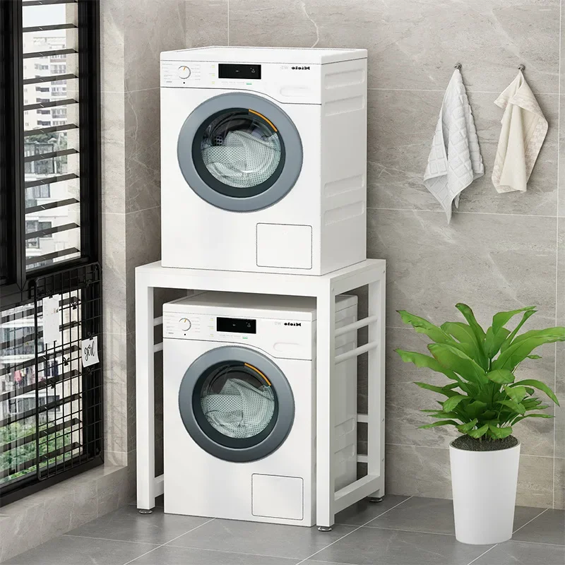 Washing machine rack, tumble dryer stacked above the balcony, kitchen without punching, thickened single layer