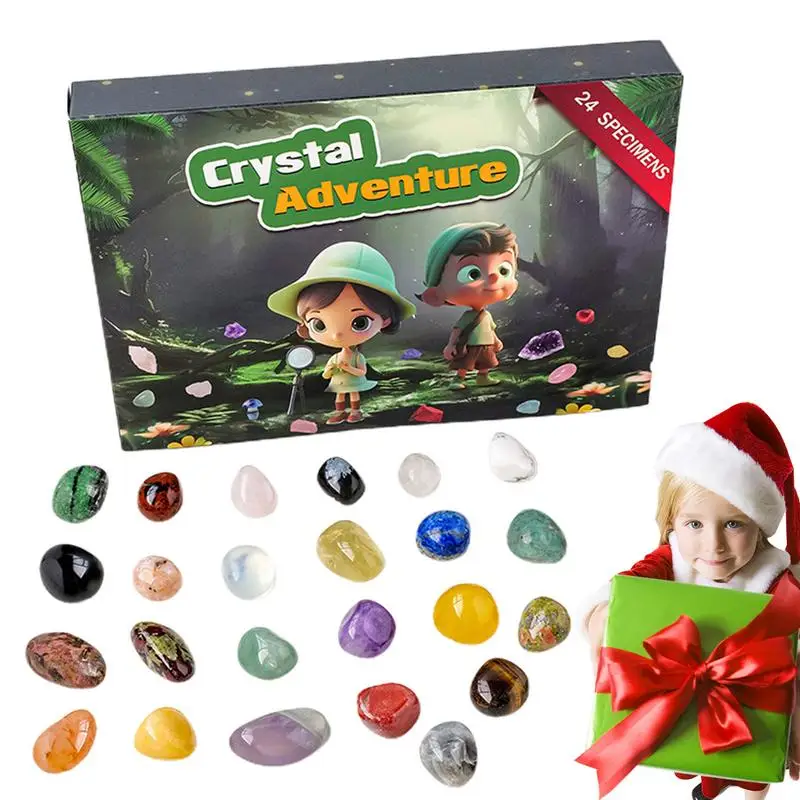 2024 Christmas Gemstone Advent Calendar delicate and exquisite Crystal stone colorful meaningful Rock Collection presents