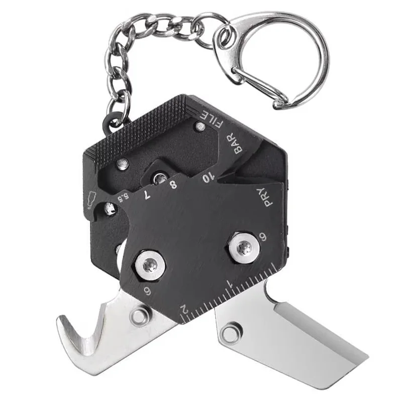 T19C Portable Multifunction Coin Knife Keychain With Folding Screwdriver For Everyday Carry