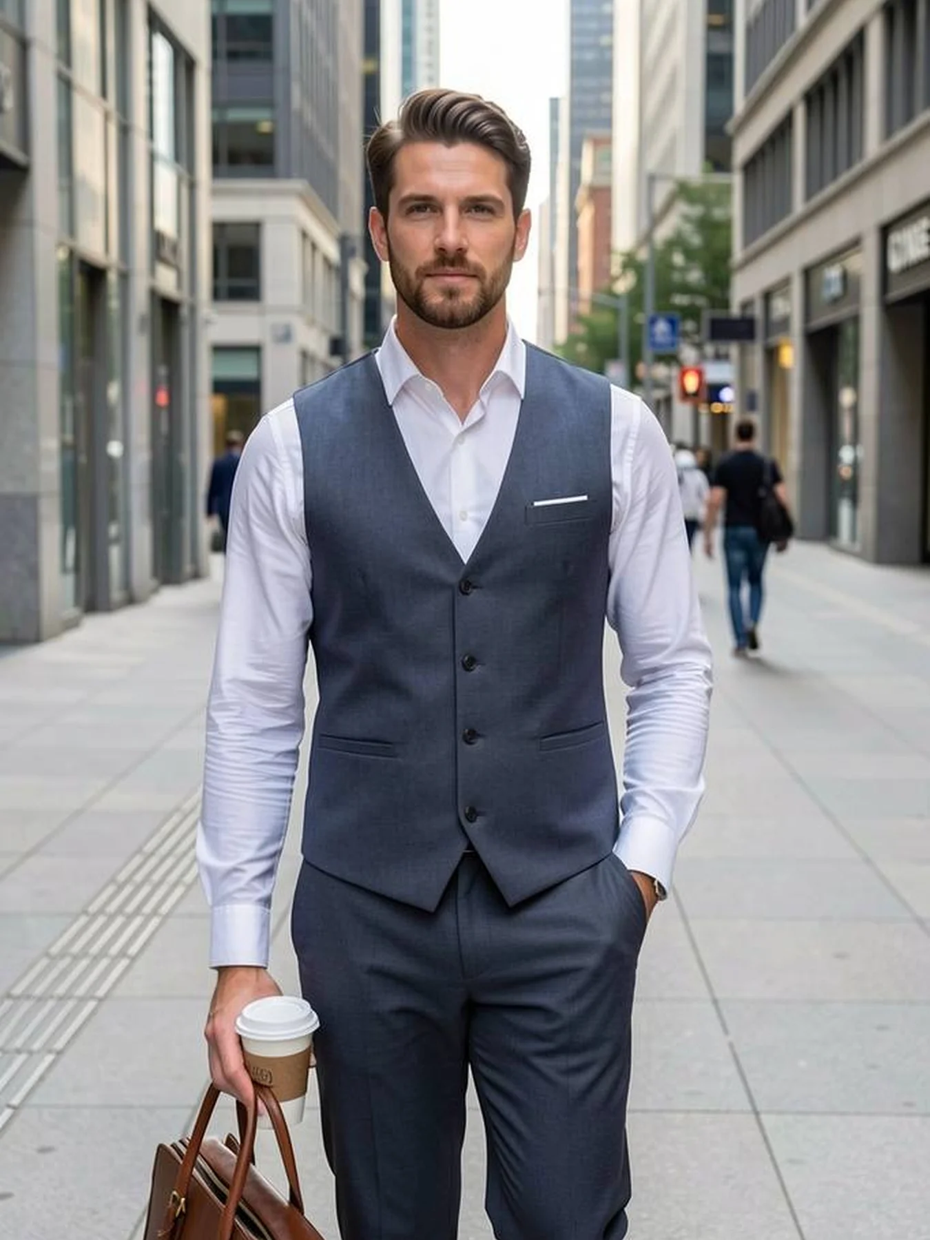 

Men's Dapper Solid Color Vest Single Breasted Slim Fit Elegant Office Party Wedding
