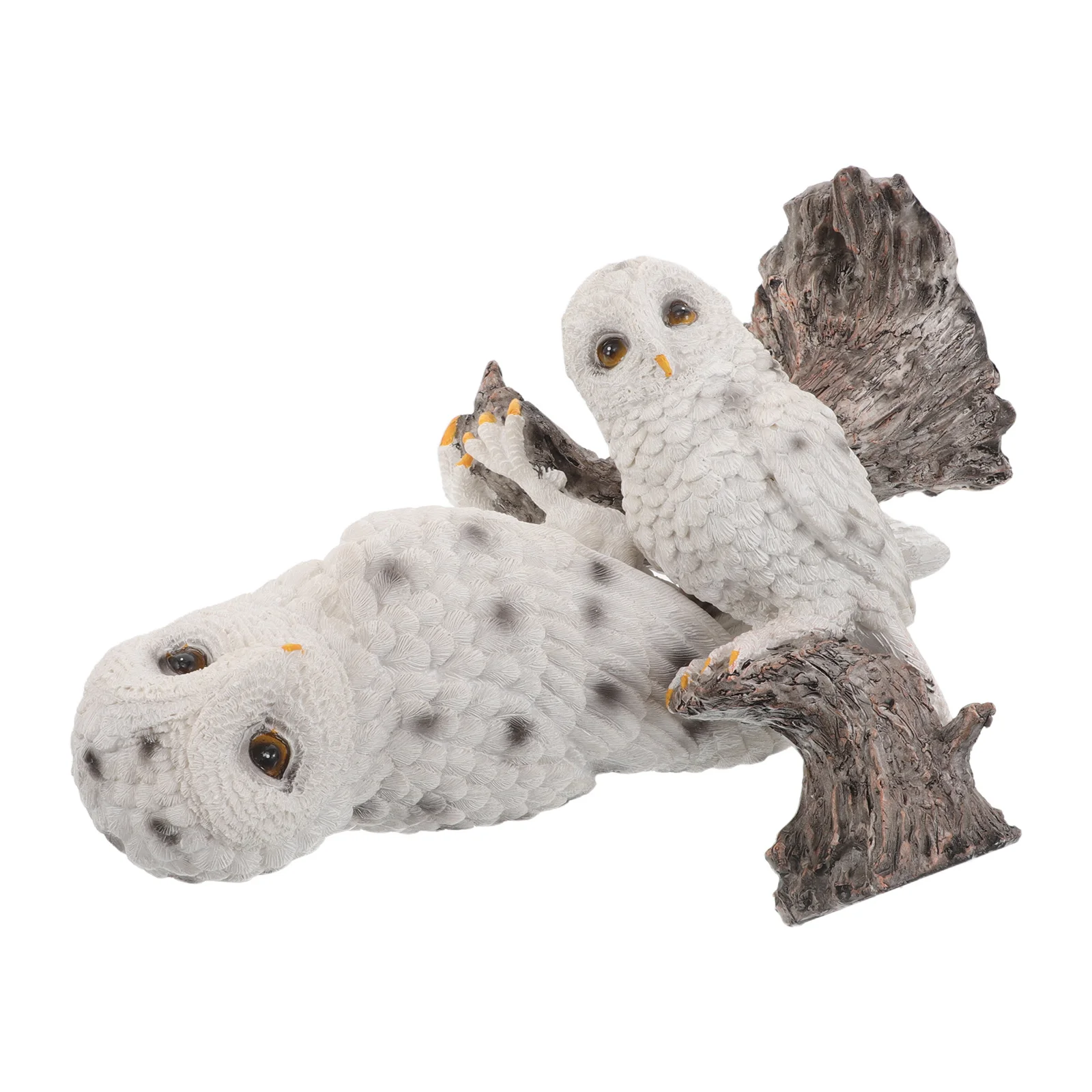 

2Pcs Outdoor Owl Statue Realistic Resin Sculpture Garden Yard Decor Lifelike Artificial Bird Ornament Weatherproof
