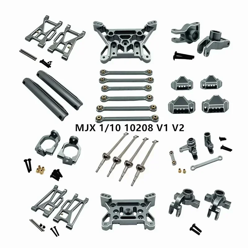 Parti di aggiornamento in lega di alluminio per MJX 1/10 10208 V1 V2 RC Crawler Car Anteriore Posteriore Sterzo Tazza C Sedile