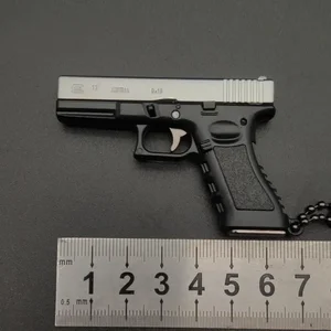 Semi-Alloy 1:3 Glock Pistol Model Logam Mini G17 Pistol Mainan Dapat Dilepas DIY Gantungan Kunci Liontin Ornamen Mainan Anak-anak 10 senjata mini glock 17 penjualan terbaik - №